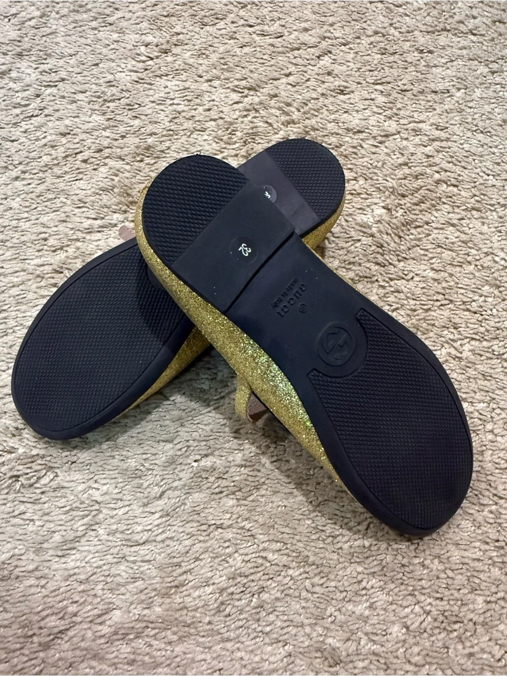 Gucci glittery gold